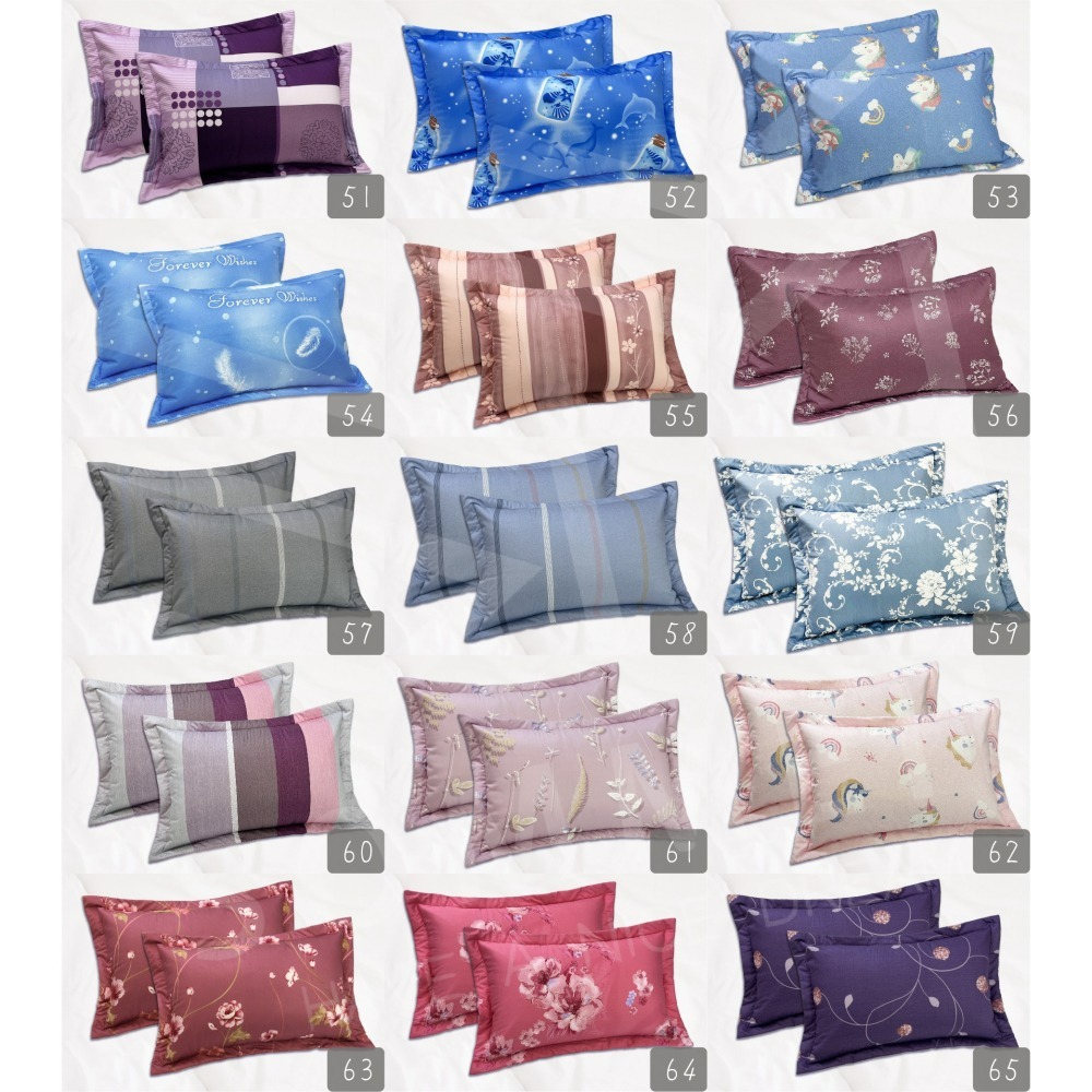 💖100%台灣40支精梳棉💖一件兩入厚枕套 歐式壓框鋪棉枕套 可裝45X75cm枕頭多花色💜賣場二(51-100)-細節圖3