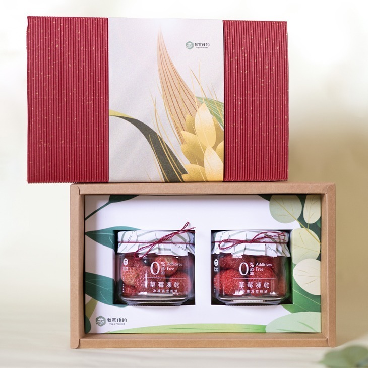 太空果乾-國產草莓禮盒(2入) 送禮 年節送禮 太空果乾 國產草莓 零添加 冷凍乾燥 我爸種的 婚禮小物-細節圖3