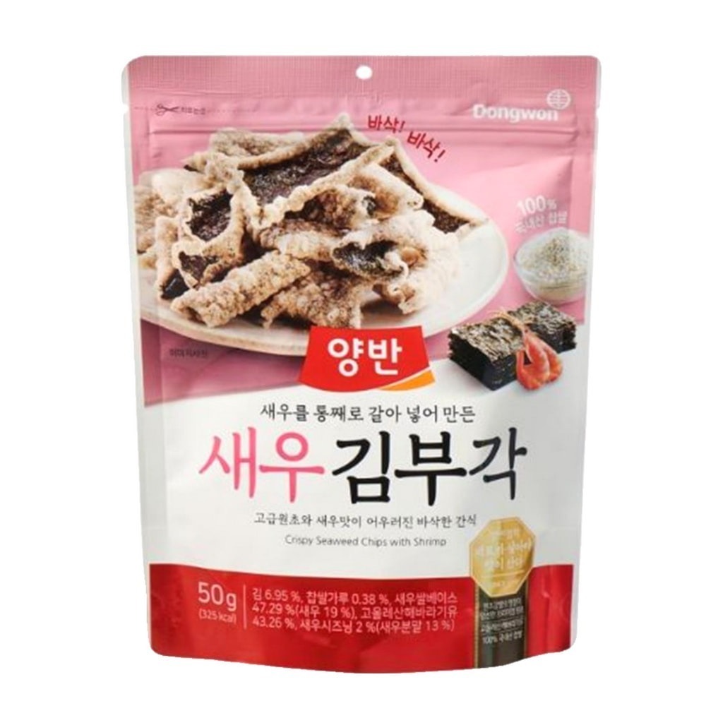 韓國 Dongwon 酥脆海苔片 原味 l 蝦風味l 蒜風味 (50g)-細節圖4