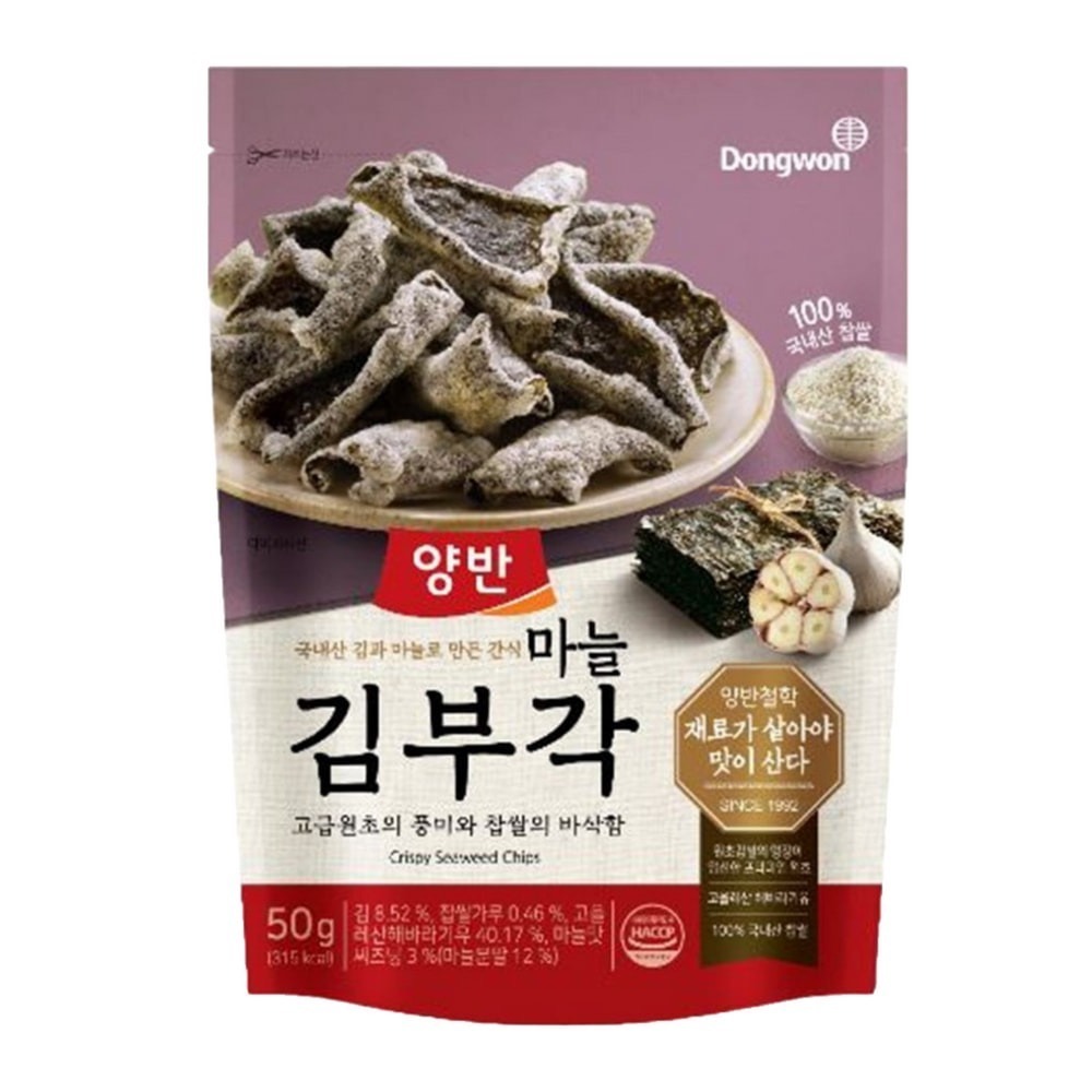 韓國 Dongwon 酥脆海苔片 原味 l 蝦風味l 蒜風味 (50g)-細節圖5