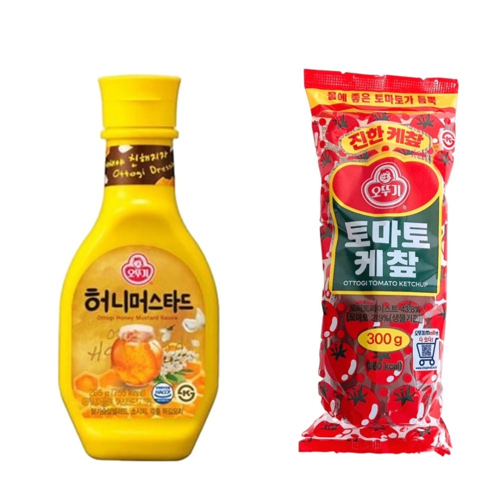 韓國 不倒翁 OTTOGI 蜂蜜芥末醬 265g 番茄醬300g-細節圖2