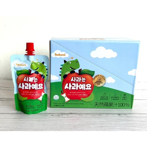 韓國 ibobomi 100%天然蘋果汁 10包入 盒裝