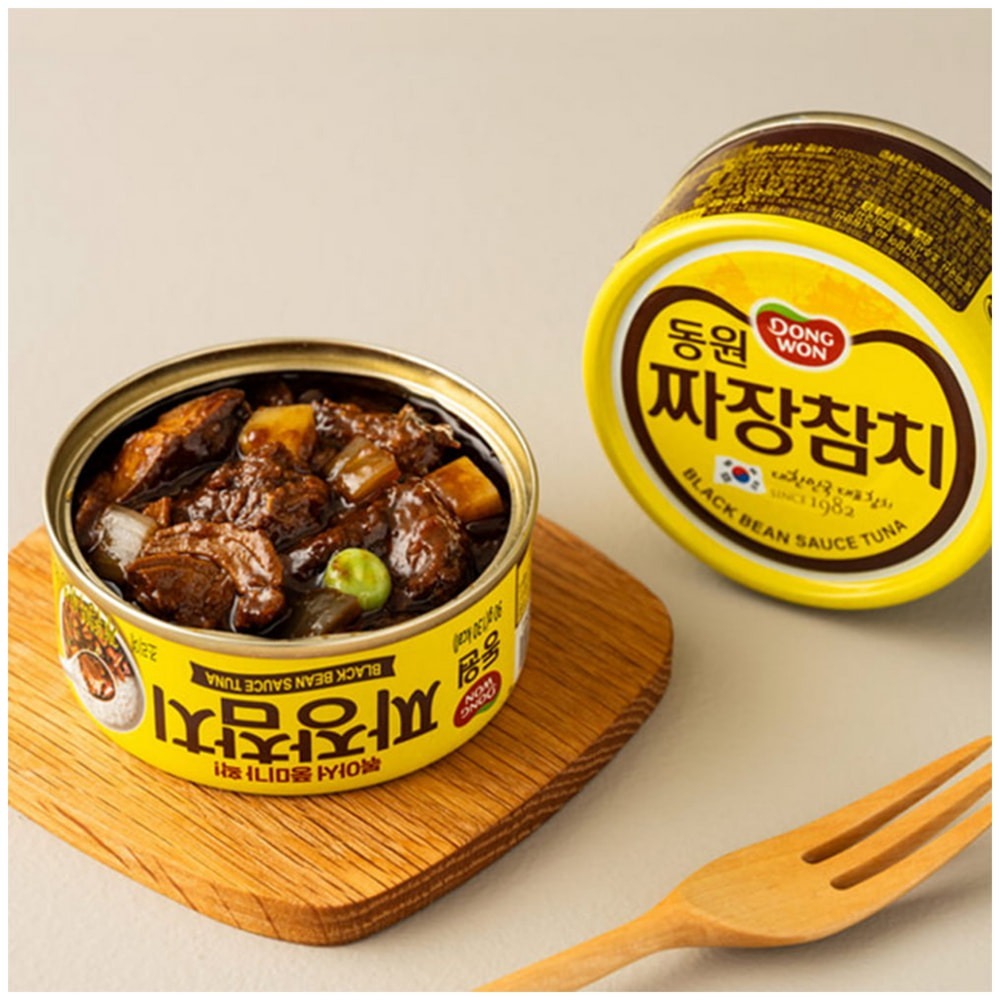 韓國 鰹魚罐頭（炸醬風味) 四入組 鮪魚罐頭-細節圖2