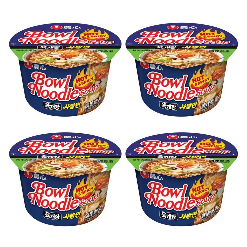 韓國 農心 4碗組 辣牛肉碗麵(台版)100g-規格圖1