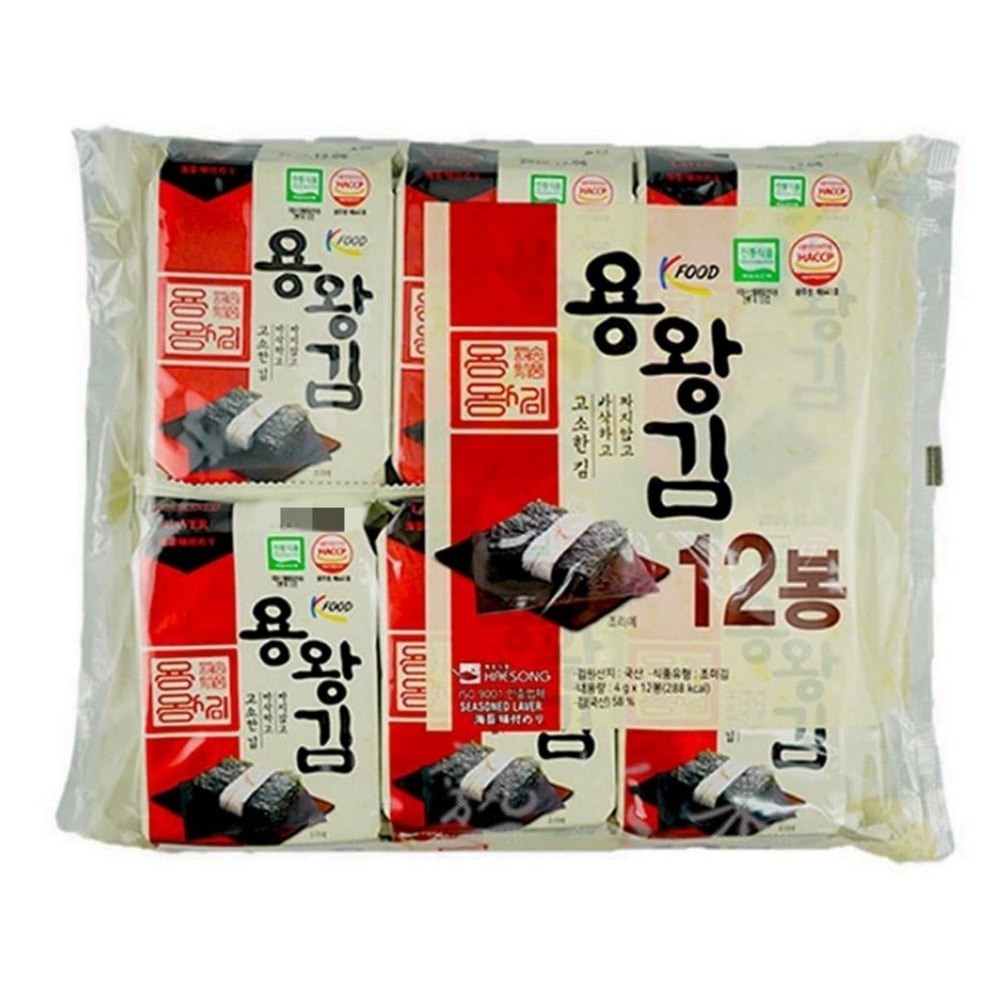 促銷優惠 韓國 金版龍王海苔 12入 家裡殺手級美食 包飯 零嘴都很適合-規格圖4