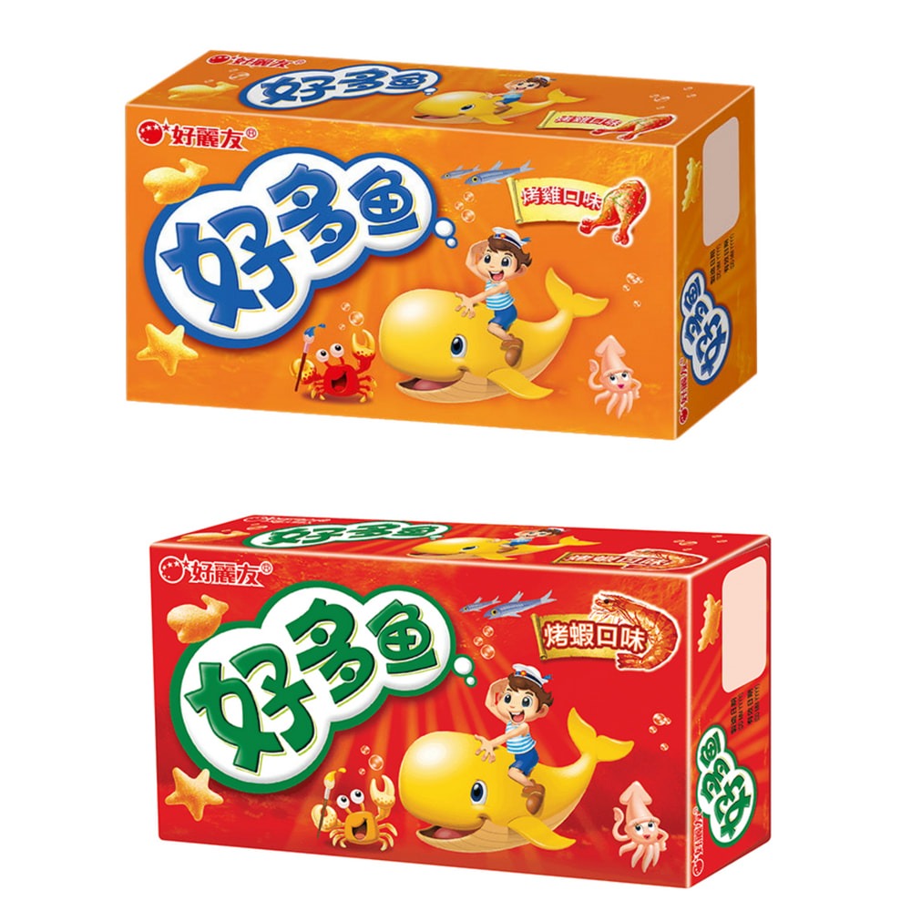 好麗友 【任2盒組】 好多魚 烤蝦風味 l 海苔風味 l 烤雞風味 好多龍 燒烤味  (30g *2盒)-細節圖5