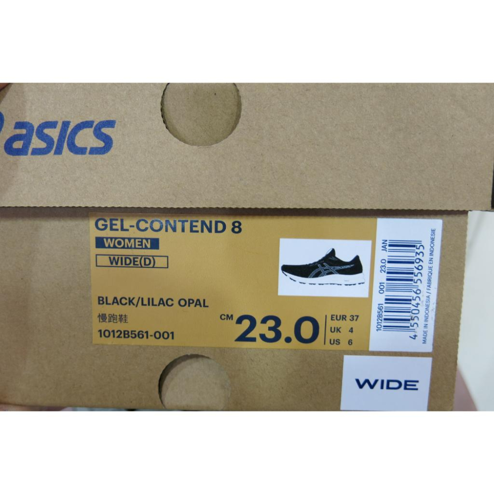 寬楦.超人氣運動.ASICS 亞瑟士 GEL-CONTEND 8 黑紫慢跑鞋.1012B561-401-細節圖7
