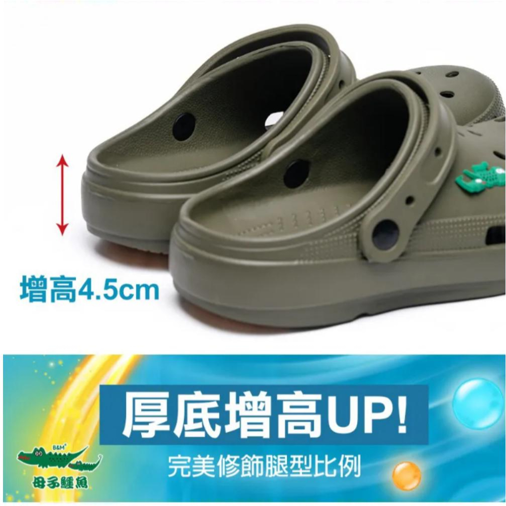 現貨優惠免運☆嘉義水上全宏☆【母子鱷魚】防油防水兩穿式洞洞鞋布希鞋-(BGM5353).有六色可選-細節圖5