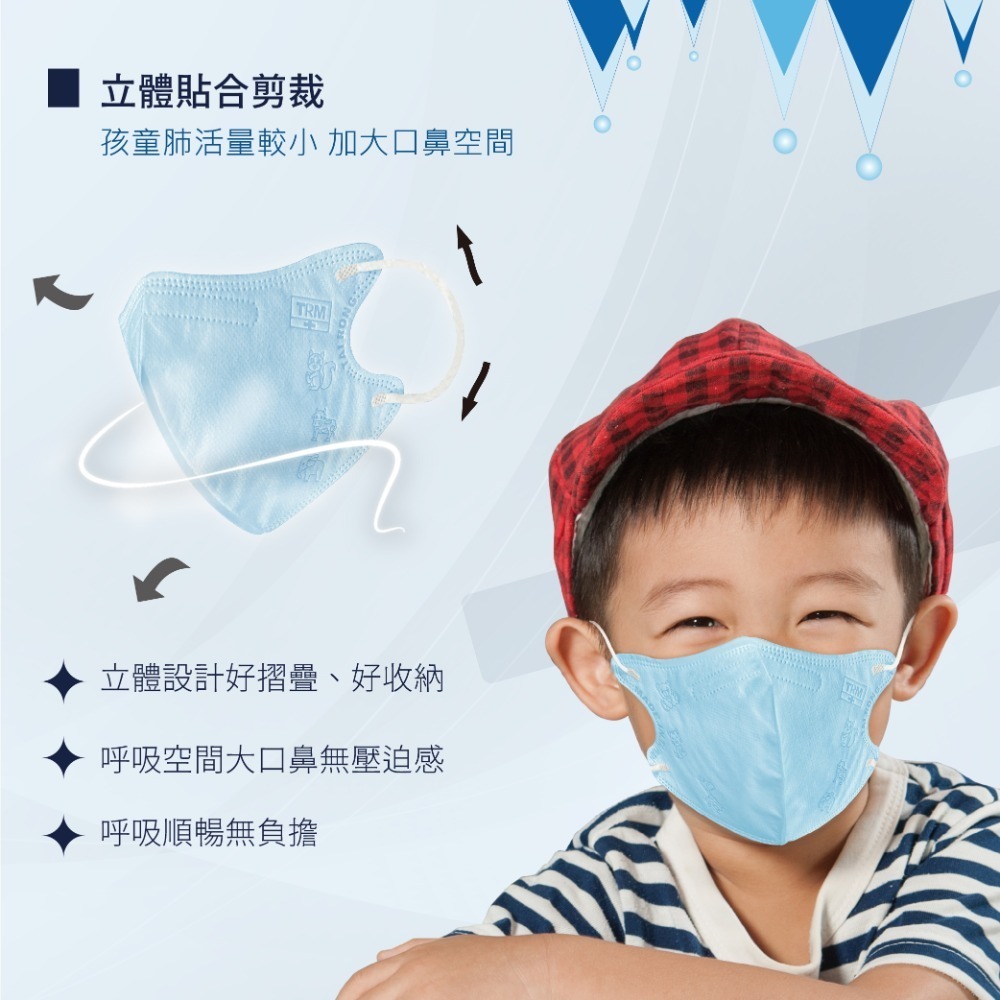 台榮 三層立體防護口罩 兒童款-細節圖3