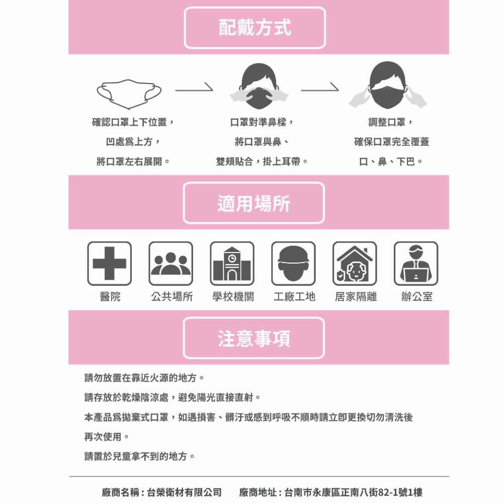 台榮 醫用立體口罩 黑色(5片/組)-細節圖10