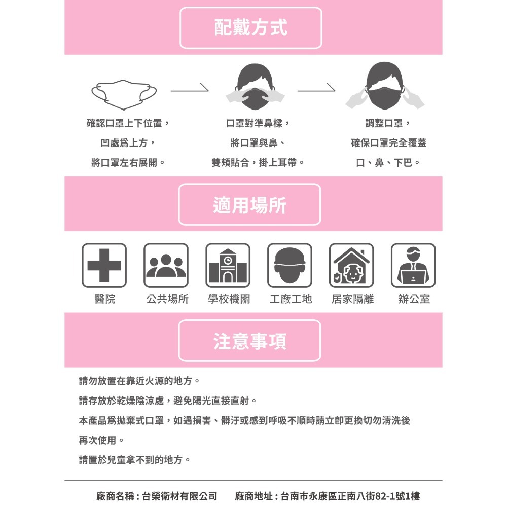 台榮 成人醫用立體口罩(7枚) 全新包裝✨-細節圖10