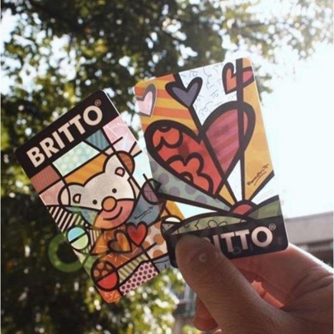 britto拼圖悠遊卡 設計師款 愛心 小熊 造型悠遊卡 平面悠遊卡-細節圖7