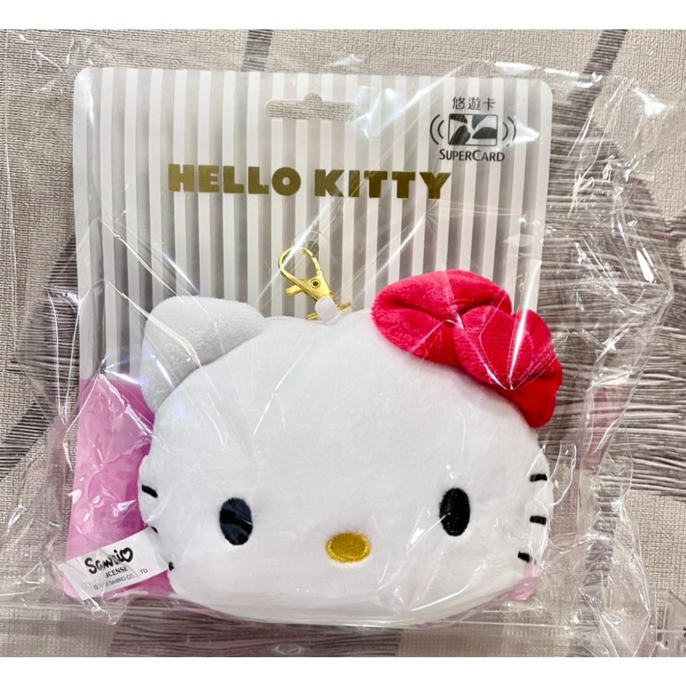 【超級悠遊卡】絨毛娃娃悠遊卡 三麗鷗大臉娃娃Supercard拉繩造型悠遊卡-Hello Kitty 人魚漢頓-細節圖4