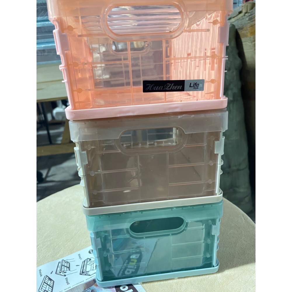卡扣式置物盒 帶蓋置物盒 可摺疊堆疊 輕巧實用-細節圖2