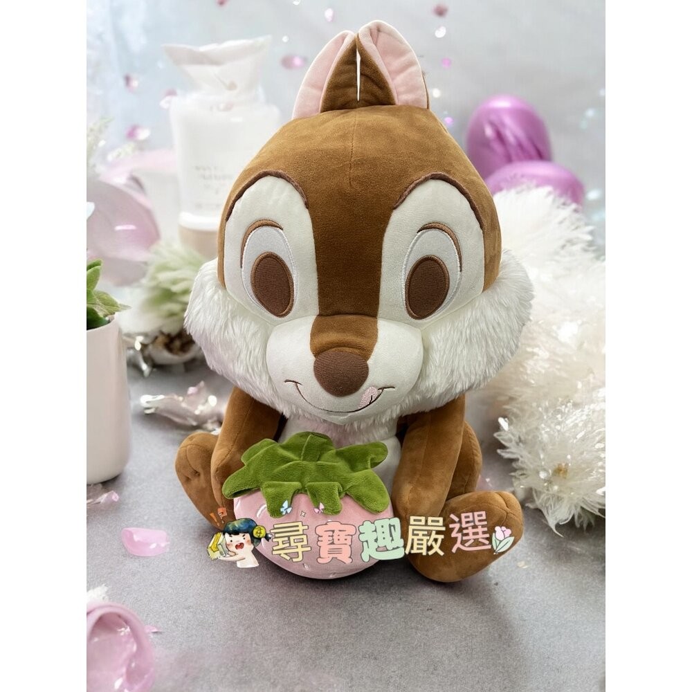 全新正版授權 有鐳標 迪士尼 櫻花版奇奇蒂蒂超大隻造型玩偶 HOLA限定款 高質感 J01-1現貨-規格圖3