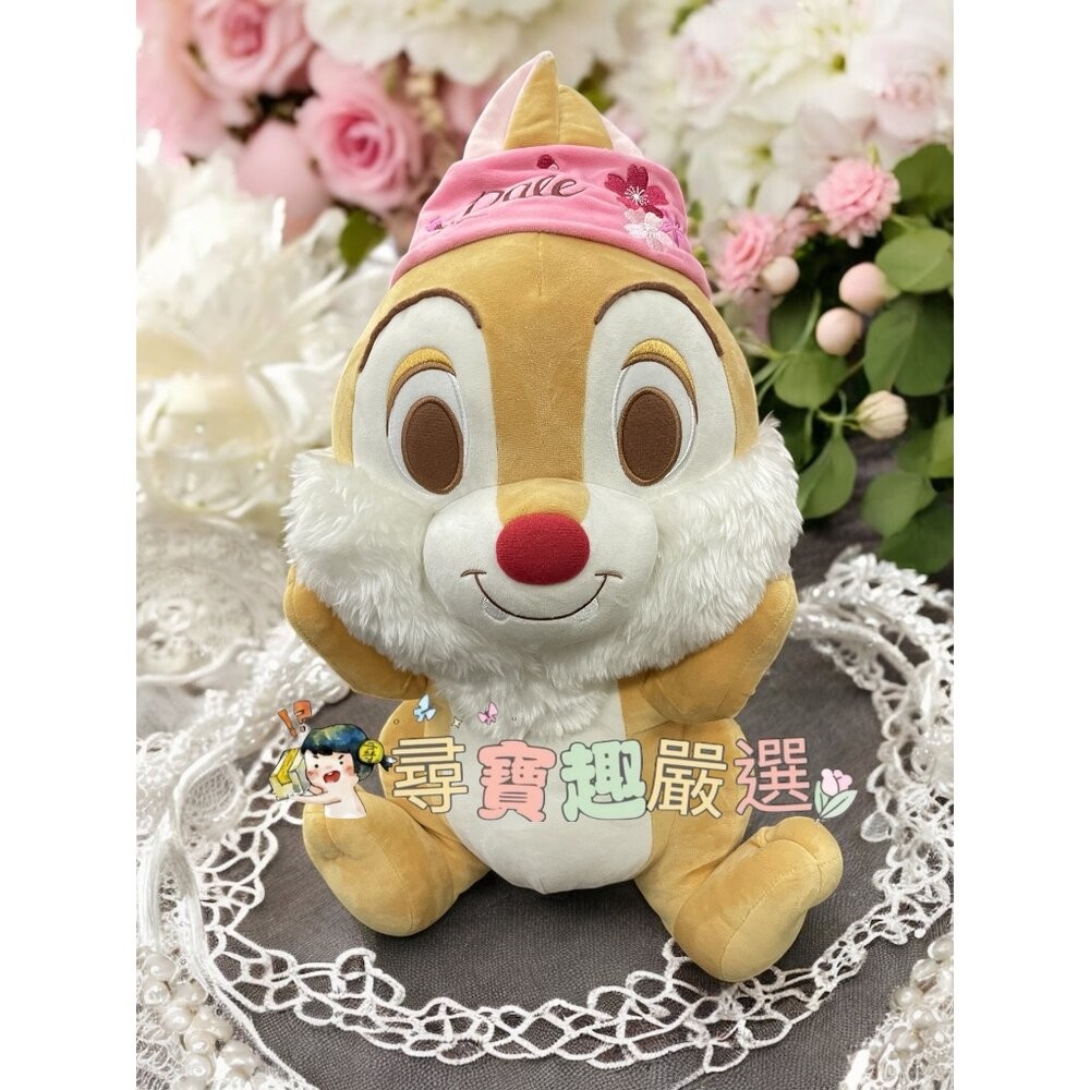 全新正版授權 有鐳標 迪士尼 櫻花版奇奇蒂蒂超大隻造型玩偶 HOLA限定款 高質感 J01-1-規格圖3