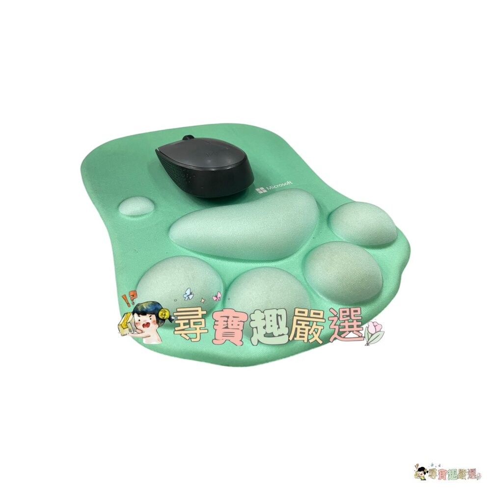 現貨 微軟貓掌氣墊護腕墊 滑鼠墊/減壓墊(粉底藍掌款)/(灰底粉掌款)/(綠底綠掌款)/(黑底金掌款)H06-8現貨-細節圖7