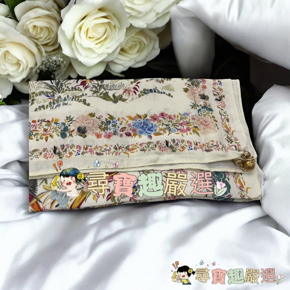 *尋寶趣嚴選*當日出貨 優惠 柔滑 黑格圖/彩色花朵/藍圖騰/塗鴉風 絲巾/掛巾/造型圍巾 多用途 磁吸扣現貨-細節圖3