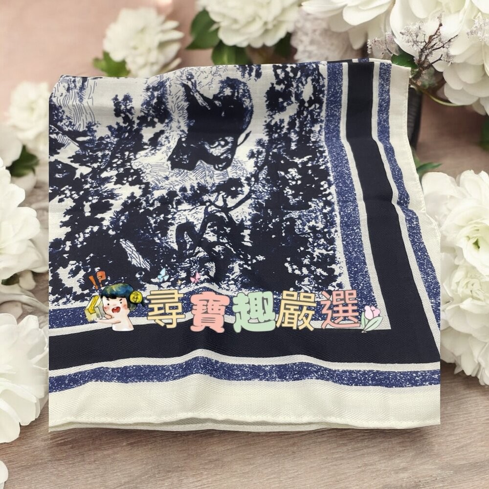 黑格圖/彩色花朵/藍圖騰/塗鴉風 絲巾/掛巾/造型圍巾 多用途 磁吸扣-規格圖4
