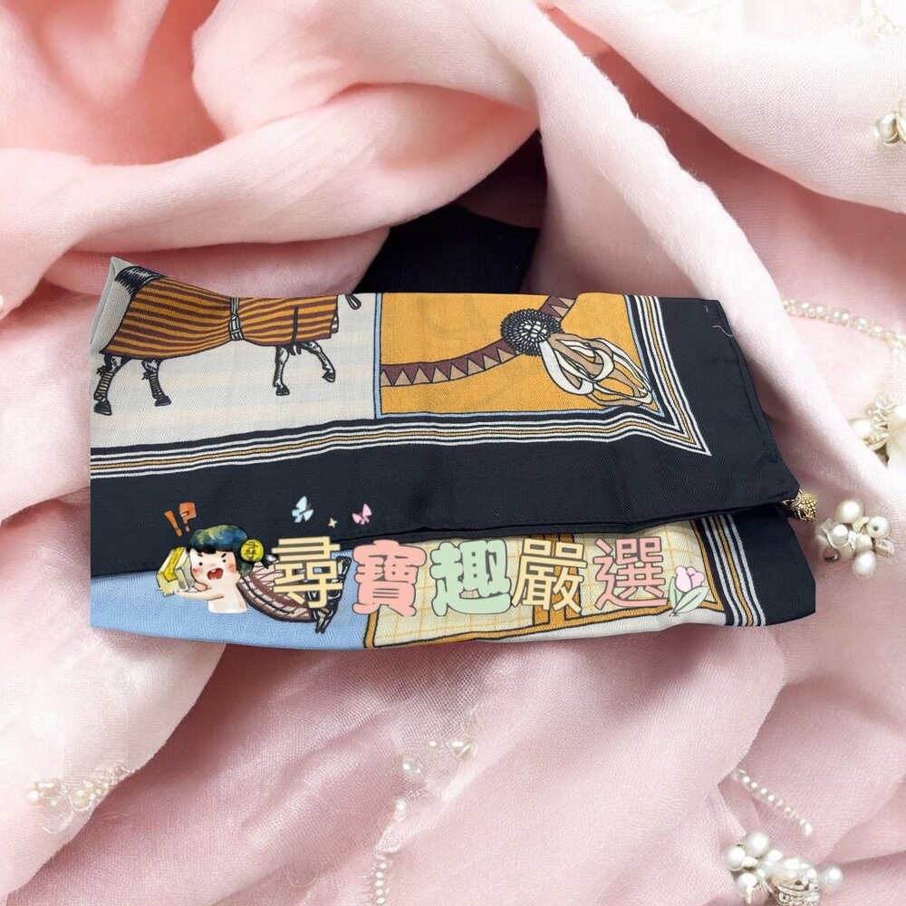 黑格圖/彩色花朵/藍圖騰/塗鴉風 絲巾/掛巾/造型圍巾 多用途 磁吸扣-規格圖4