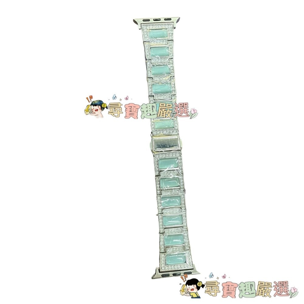 金屬錶帶 42MM 天空藍帶鑽 智能手錶錶帶/38/40/41MM 銀白編織錶帶/ 22MM 黑銀編織錶帶/22MM 黑-細節圖7