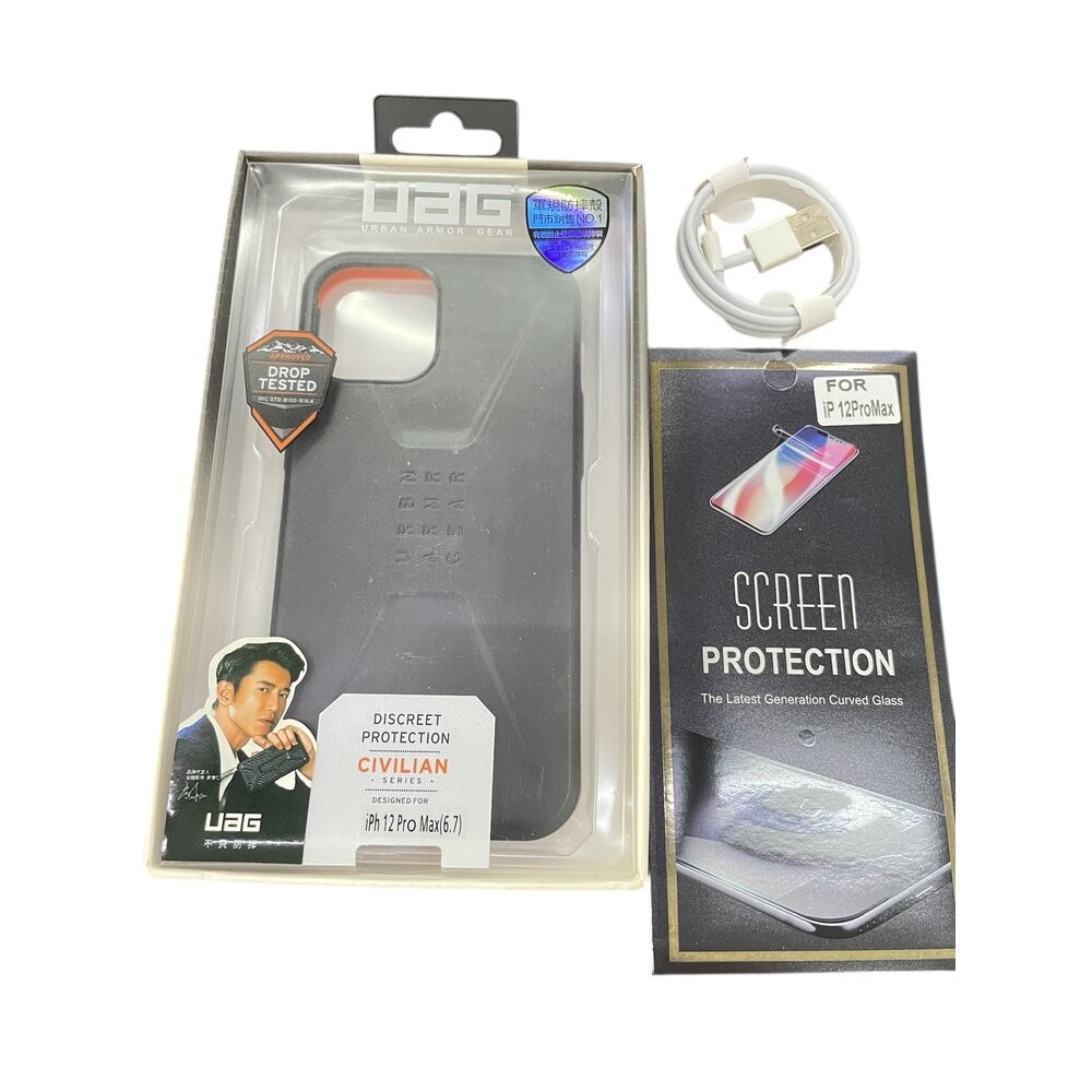 UAG 軍規防摔殼+充電線+保護貼 黑銀蘋果12mini5.4/鐵灰黑12mini5.4現貨-規格圖7
