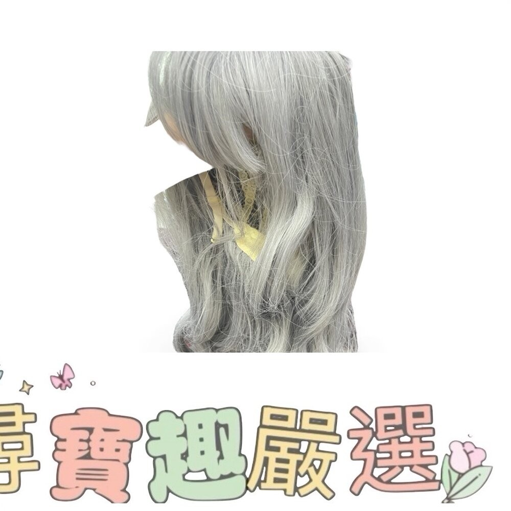 造型髮片 假髮 長髮 整頂假髮 粉紫色波浪長髮挑染棕/波浪亞麻灰長髮/短髮 藍紫色/灰色挑染黑色/帶辦子扎馬尾棕色假髮/-細節圖7