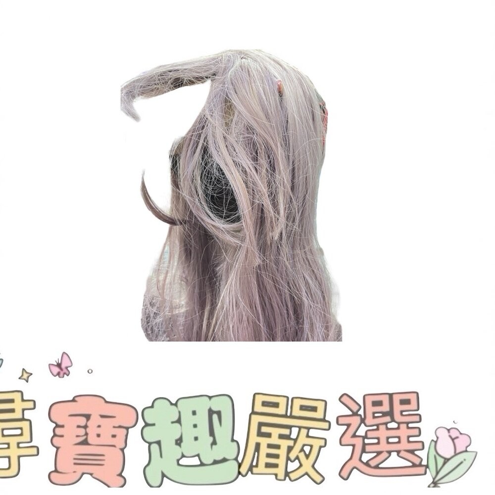 造型髮片 假髮 長髮 整頂假髮 粉紫色波浪長髮挑染棕/波浪亞麻灰長髮/短髮 藍紫色/灰色挑染黑色/帶辦子扎馬尾棕色假髮/-細節圖8