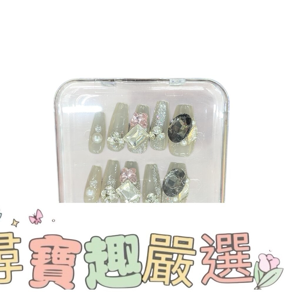 玫瑰蝴蝶結造型甲片+膠+收納盒 穿戴甲(袋裝) 多系列-細節圖6
