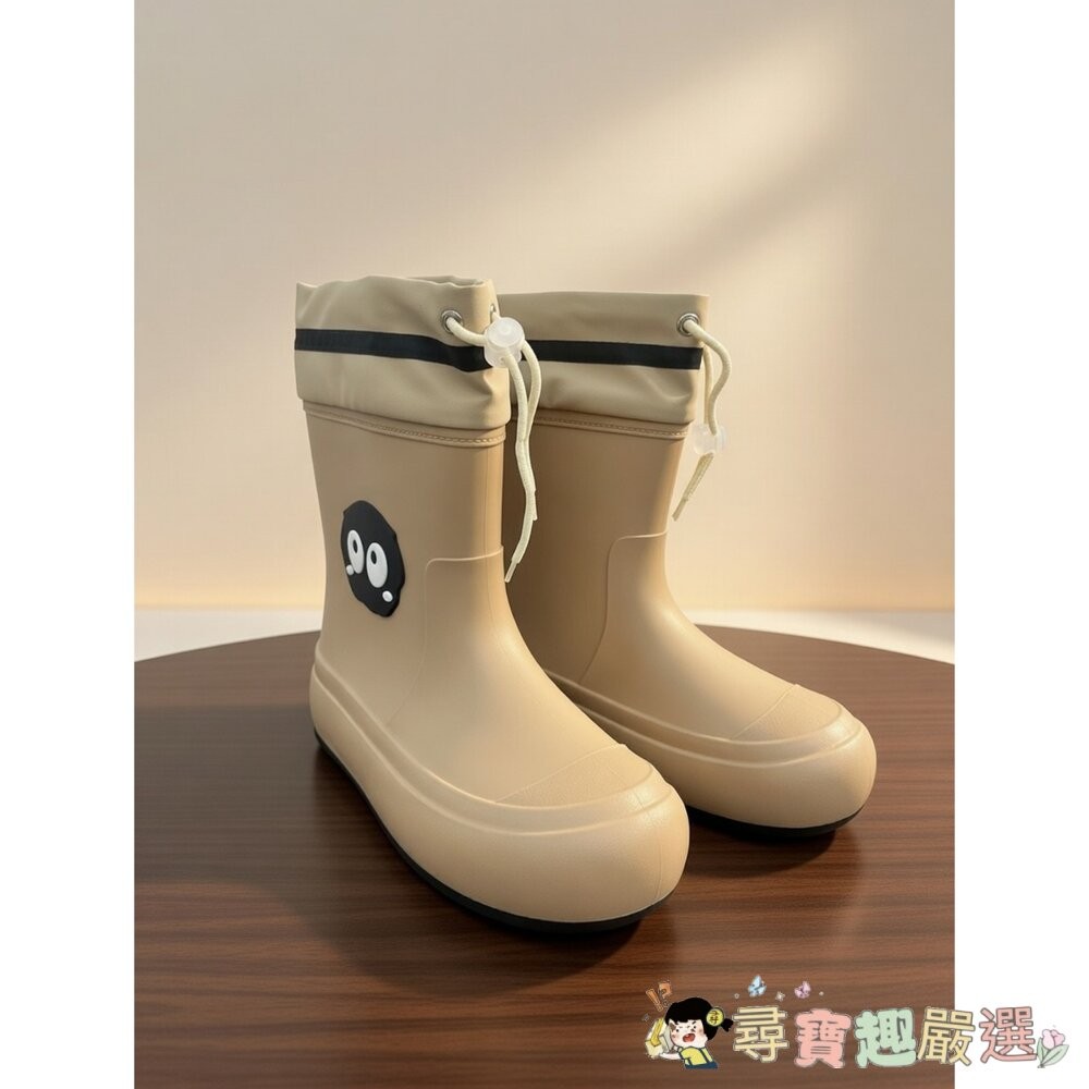 時尚小黑點雨鞋/膠鞋｜白色｜34-35號（鞋內約22-22.5公分）/時尚小黑點雨鞋/膠鞋｜卡其色｜L號（鞋內約23-2-細節圖2