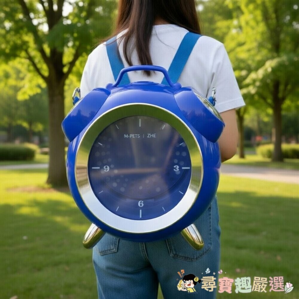 M-PETS x ZMI 鬧鐘款寵物外出太空包 (藍色)現貨-細節圖2