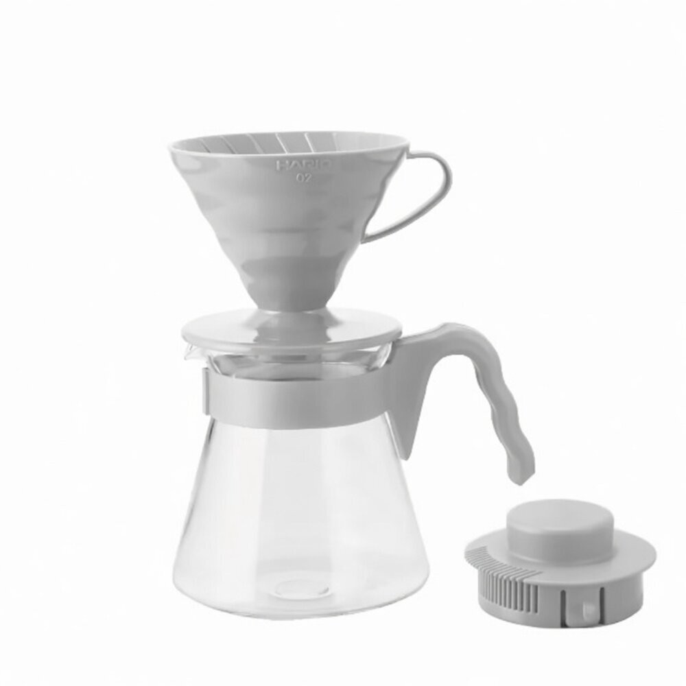 HARIO 好璃奧 V60手沖咖啡壺組 灰白色 VCSD-02-PGR現貨-規格圖3
