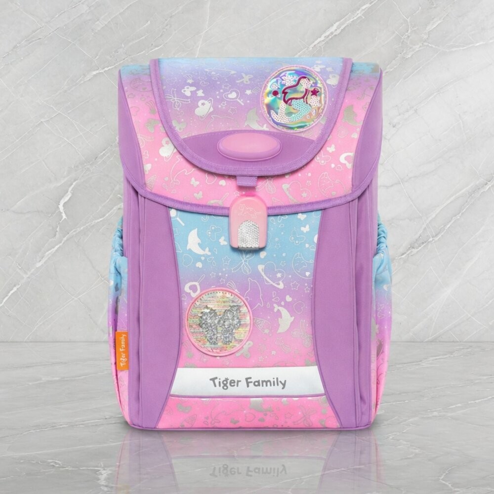 *尋寶趣嚴選*推薦款 高級書包 Tiger Family 小學者護童安全燈書包 粉紫樂園/守護海洋書包 夢之國度現貨-規格圖3