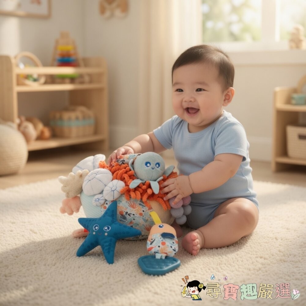 miniland 海底世界感官觸覺球 可水洗, 34cm, 0歲以上適用, 225g現貨-細節圖3