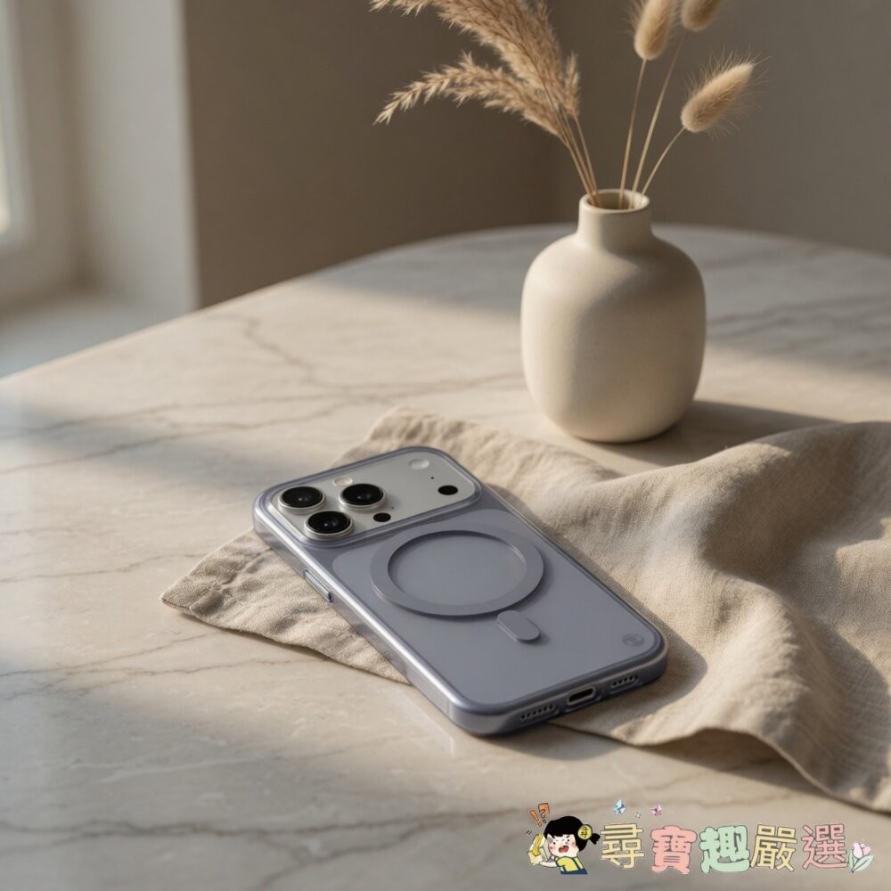 HODA  iPhone 17 柔石支架指環 星光/ 魚骨牌 0.35 M 極輕薄手機殼 17 Pro Max迷霧現貨-細節圖4