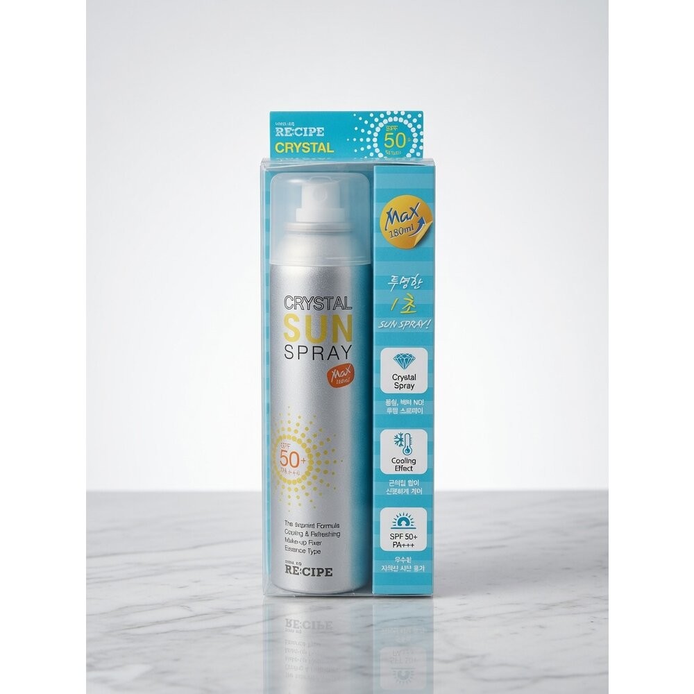 現貨 24h出貨【炎夏必備/第二件半價】RE:CIPE 水晶防曬噴霧 SPF50+(MAX 180ml) (臉部身體適用-規格圖5