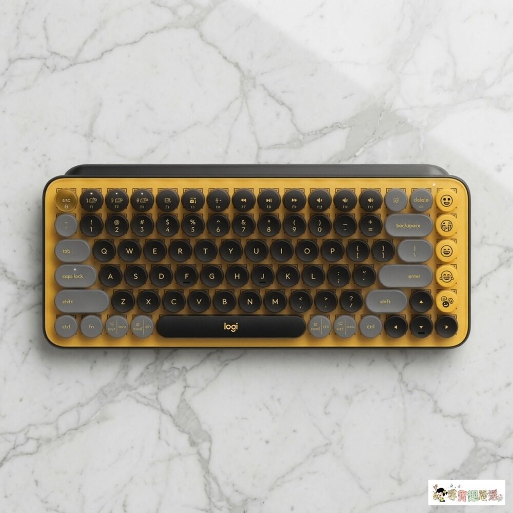 現貨 盒損 展示機【療癒辦公首選】Logitech 羅技 POP Keys 無線機械鍵盤 黑黃 5-6現貨-細節圖2