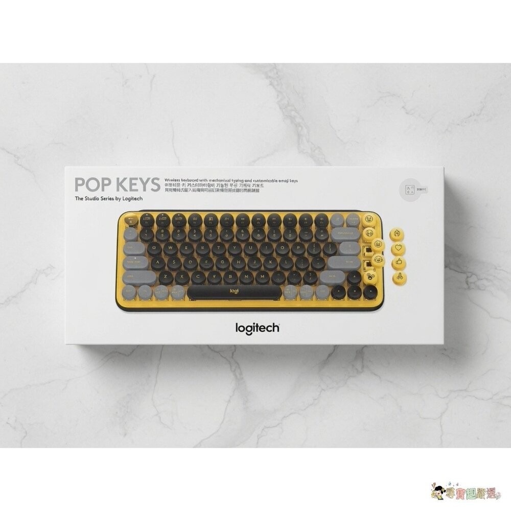 現貨 盒損 展示機【療癒辦公首選】Logitech 羅技 POP Keys 無線機械鍵盤 黑黃 5-6現貨-細節圖3