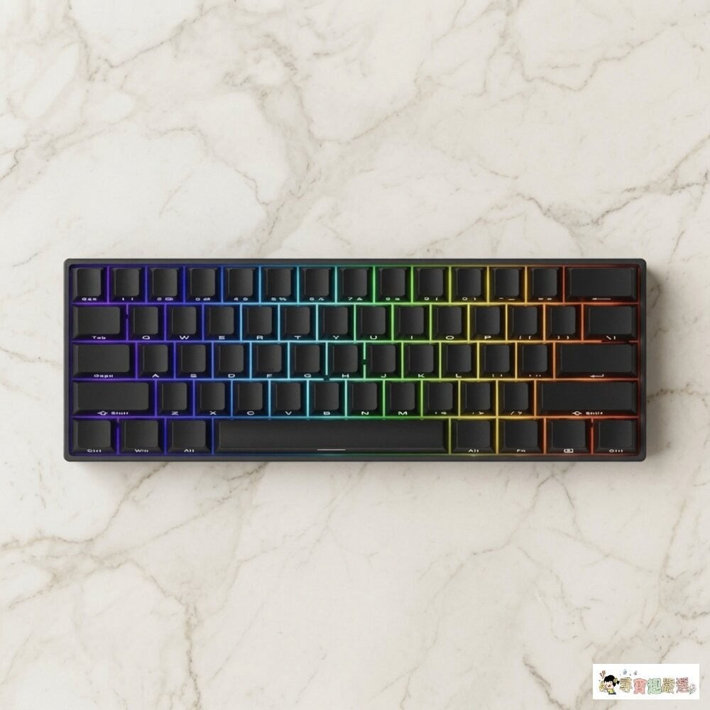 魔極客 MONSGEEK FUN60 PRO 磁軸機械有線鍵盤 RGB 61鍵 炫光磁軸-導光柱 (黑色字透)5-5現貨-細節圖3