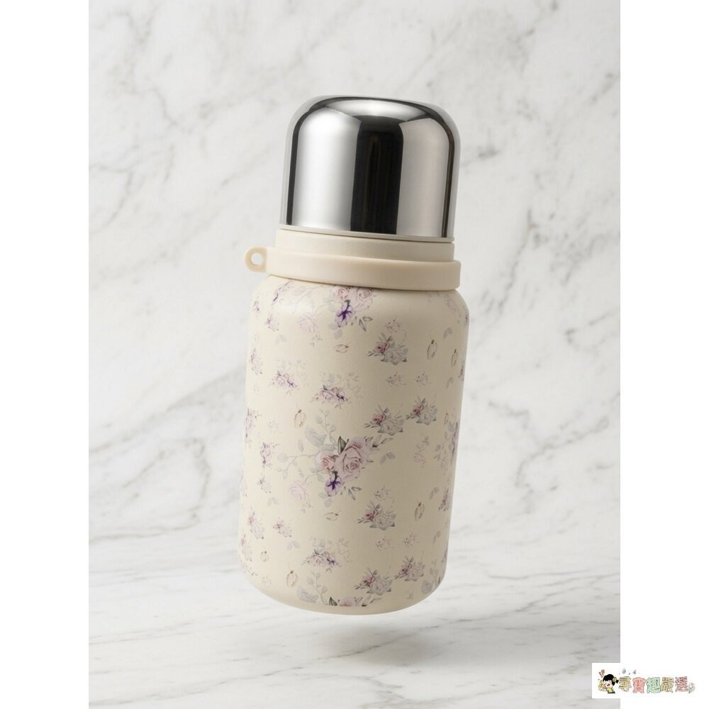 【盒損】【簡約質感】600ml/400ml 不鏽鋼真空保溫瓶 隨身水杯 花卉設計2-3現貨-細節圖3