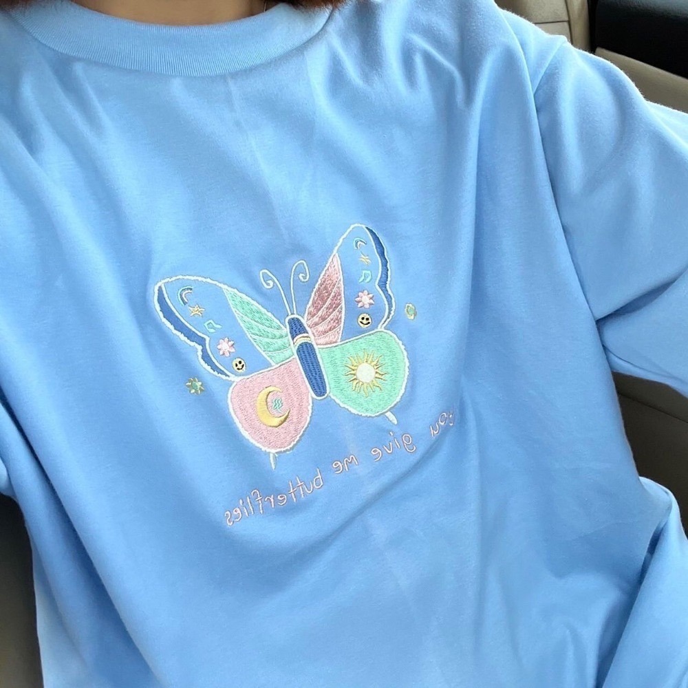[DAUGHTERSTUFFS] 服飾 短袖 泰國品牌 女生上衣 刺繡 蝴蝶 泰國代購 衣服 泰國 偷偷摸摸 🐢-細節圖3