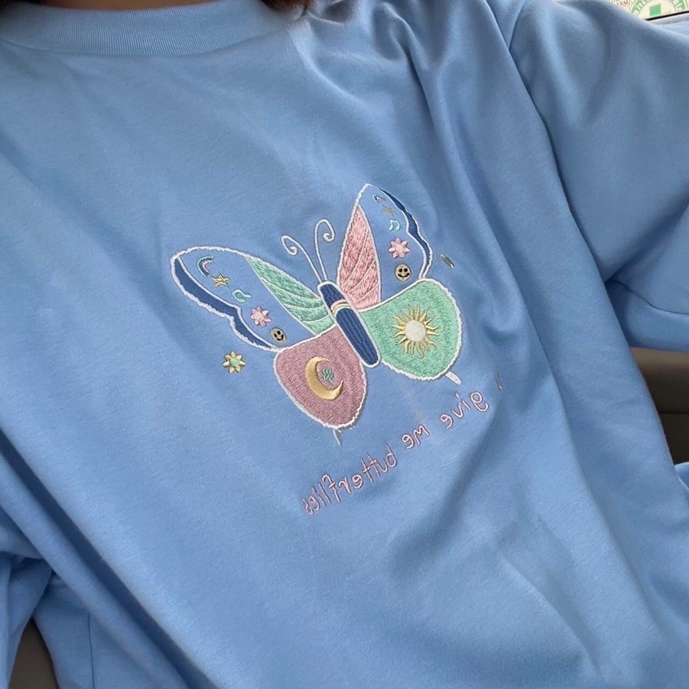 [DAUGHTERSTUFFS] 服飾 短袖 泰國品牌 女生上衣 刺繡 蝴蝶 泰國代購 衣服 泰國 偷偷摸摸 🐢-細節圖5