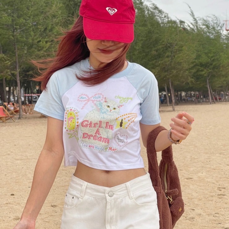 [LOCKERDUMP] 服飾 貓咪 貓 T恤 短袖 泰國品牌 女生上衣 泰國代購 衣服 泰國 偷偷摸摸 🐢-細節圖3