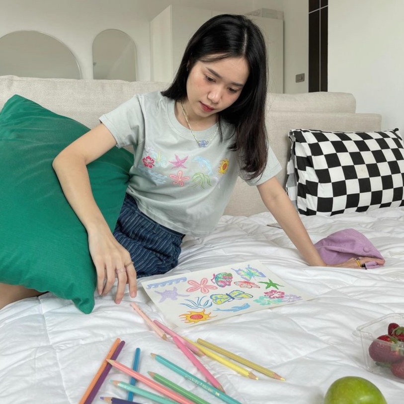 [LOCKERDUMP] 服飾 貓咪 貓 T恤 短袖 泰國品牌 女生上衣 泰國代購 衣服 泰國 偷偷摸摸 🐢-細節圖5