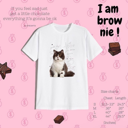 [OLDYEAHTU] 短袖 貓咪 T恤 泰國品牌 泰國代購 衣服 女生上衣 貓 偷偷摸摸🐢