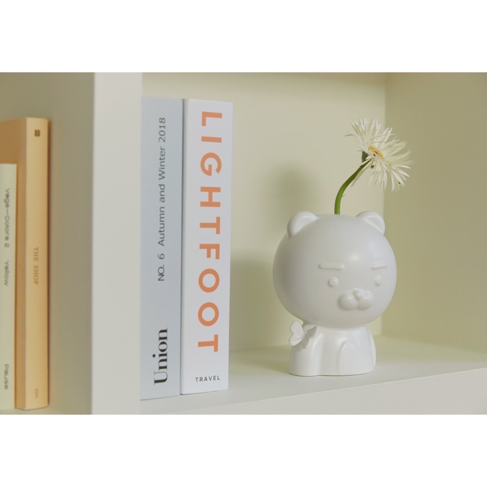[KAKAO FRIENDS] 萊恩 春植 盆栽 擺設 入厝禮 白色 陶瓷 陶瓷盆栽 韓國🇰🇷-細節圖3