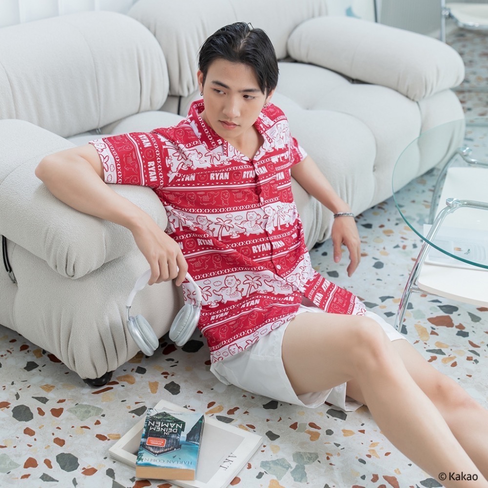 [KAKAO FRIENDS] 泰國 泰國限定 萊恩 襯衫 衣服 萊恩騎大象 泰國代購 聯名 限量 偷偷摸摸-細節圖7