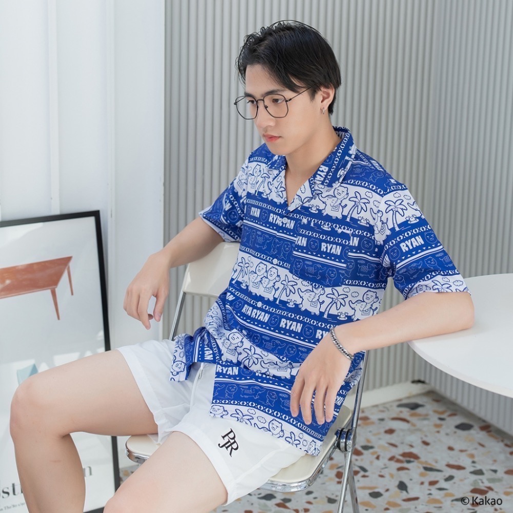 [KAKAO FRIENDS] 泰國 泰國限定 萊恩 襯衫 衣服 萊恩騎大象 泰國代購 聯名 限量 偷偷摸摸-細節圖8