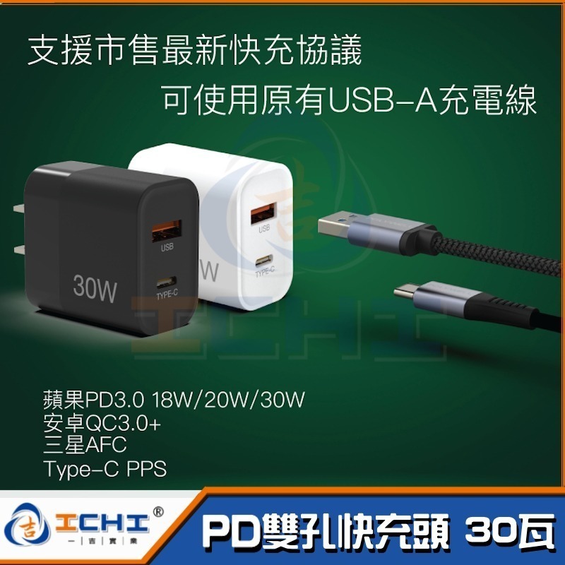 PD雙孔快充頭【30W】Type-C充電器 豆腐頭 快充頭 快充充電頭 快速充電頭 iPhone快充 充電器 台灣現貨-細節圖4