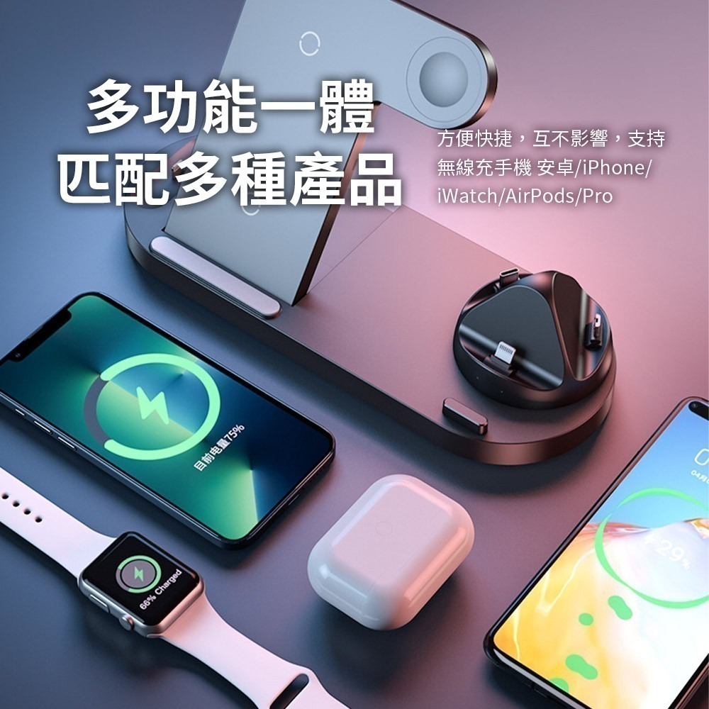 六合一多功能充電支架 新型升級款 一體式折疊-細節圖3